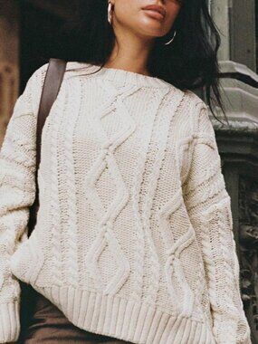 princess polly cream cable knit sweater